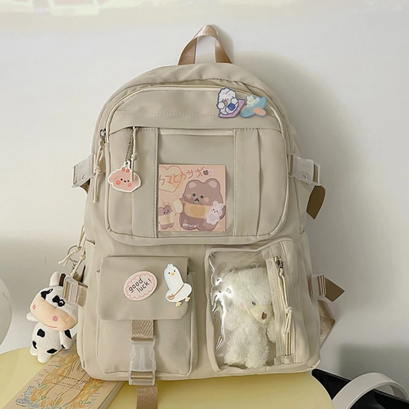 Schoolbag Large Capacity High School Female Backpack Daily Leisure Bags Shoulder Adjustable Backpack