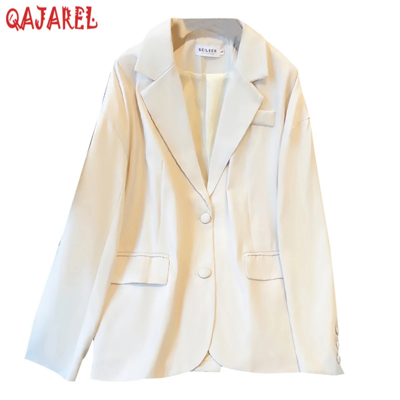 2024  White Long Sleeve Elegant Suit Coats Women Fashion Solid High Quality Jackets Autumn Winter Korean Bodycon Casual Blazer