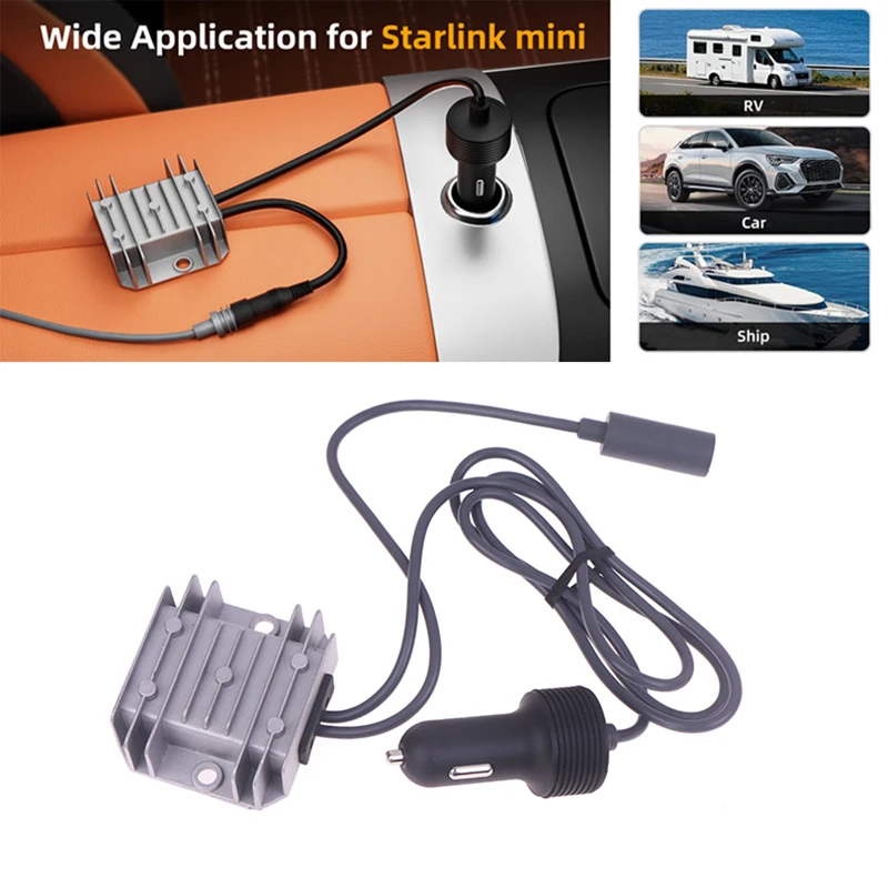 1pc Mini Cable Car Adapter With Step Up Converter 12V Power Cable With Cigarette Lighter Plug 12-24V To 30V 3.5A Conversion