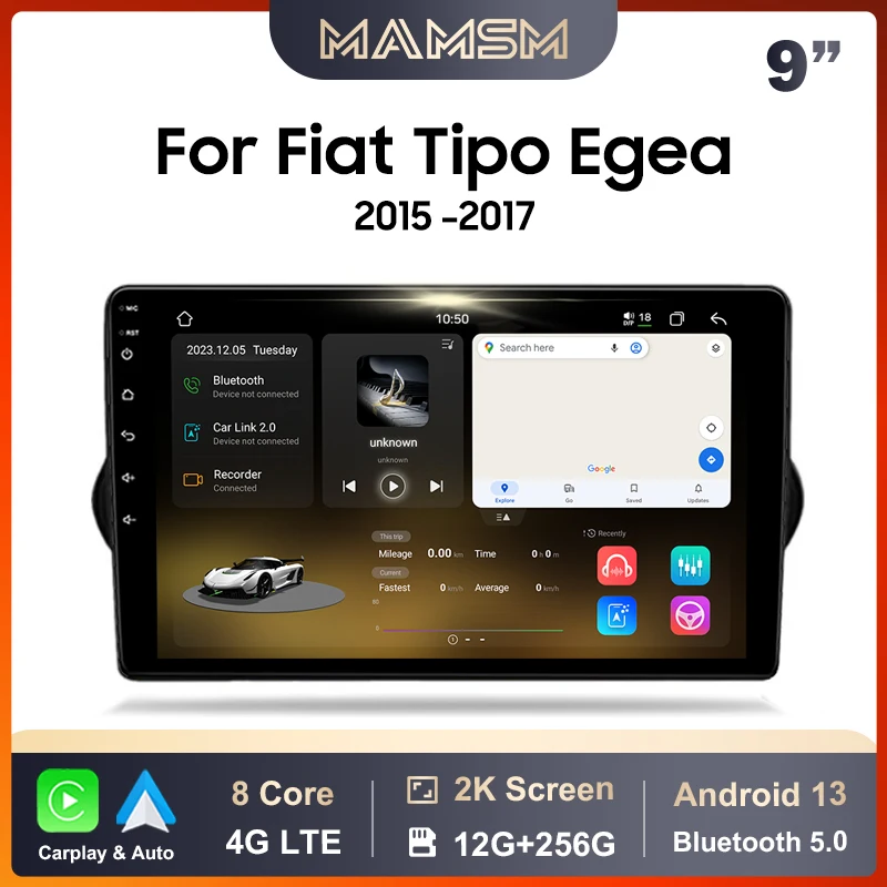 MAMSM Car Radio For FIAT EGEA TIPO 2015 - 2018 Android 13 Multimedia Video Player GPS 4G Carplay Autoradio Stereo Head Unit DSP