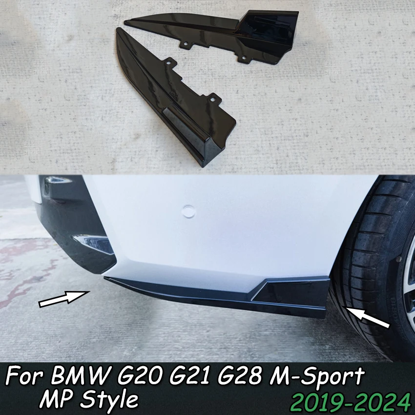 Difusor divisor de para-choque traseiro, para bmw g20 g21 m-sport 330i 330d 330e m340i 2019-2024 lci abs preto brilhante, kits de corpo de ajuste de carro