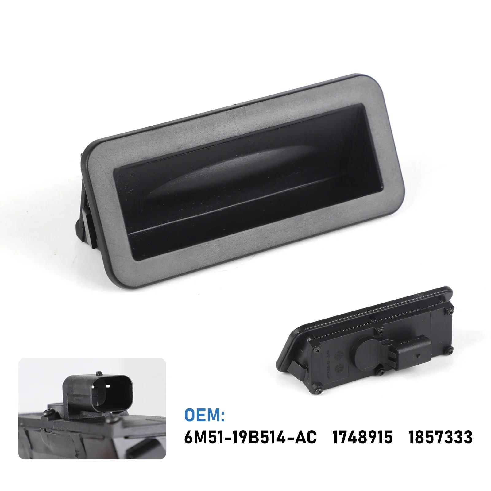 Cnspeed Black Trunk Lid Lock Handle Housing for Ford Focus 2003-2007 6M5119B514Ac Car Tailgate Trunk Switch Replacement Parts