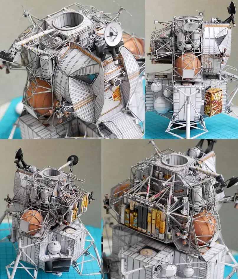 Hand made Apollo Plan 13 Lunar Module DIY Handmade 3D Paper Card Model Building Sets Construction Educational Toy Military Model