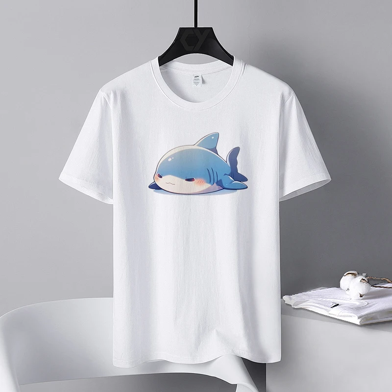 

Graphic Funny Shark T Shirts Personalized Men's Clothing 100% Cotton Y2k Printed Short Sleeve Tee New in Tops & Tees Streetwear