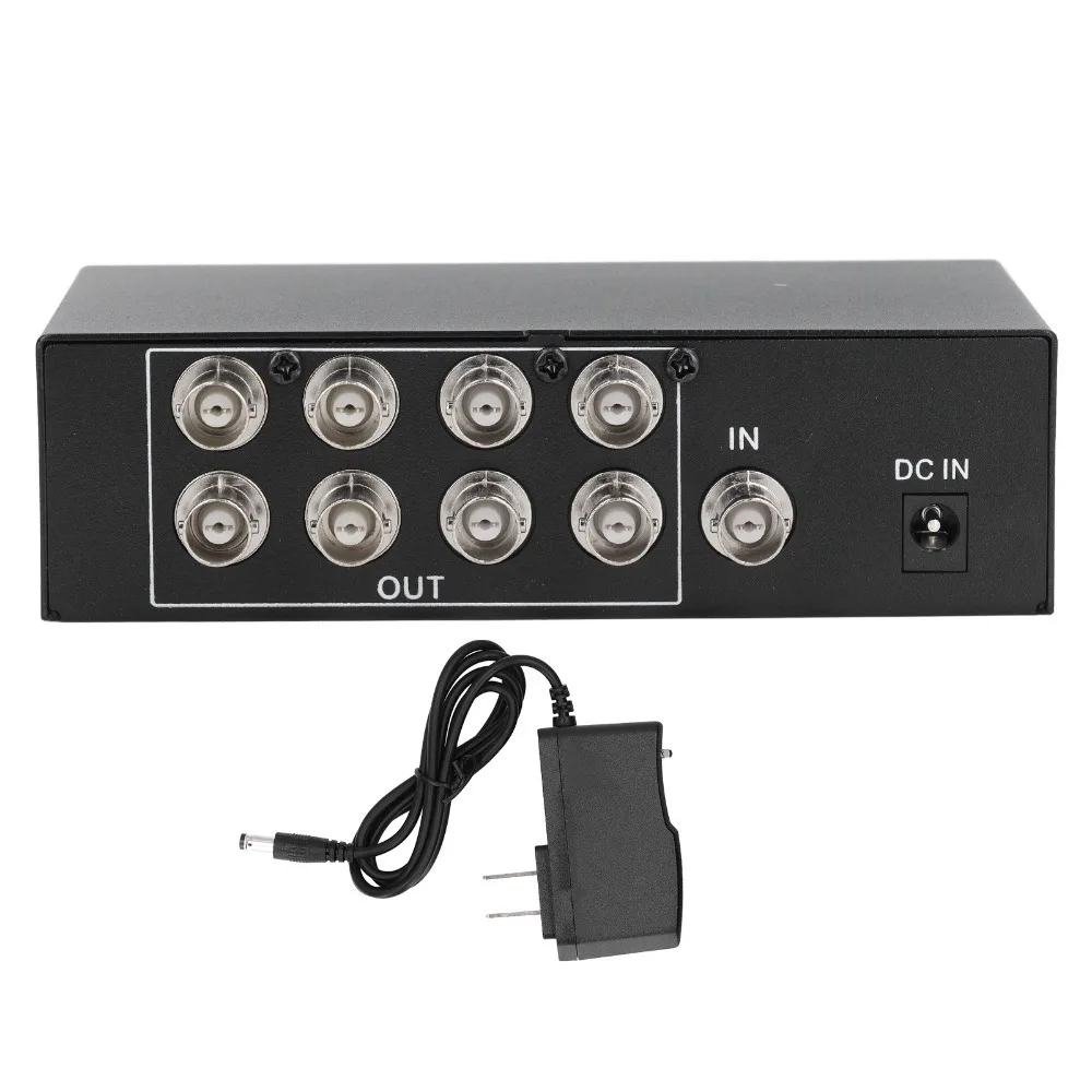 

1080p 60Hz 8 Port 1 in 8 Out BNC Video Splitter Plug and Play for US Plug Coaxial Video Distributor Video Signal Distributor