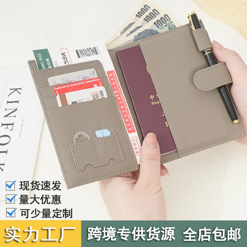 Western RFID Coowhide Leather Ultra-thin Multi-functional Women Wallet Fashion Zipper Hasp Travel Passport Purse for mens