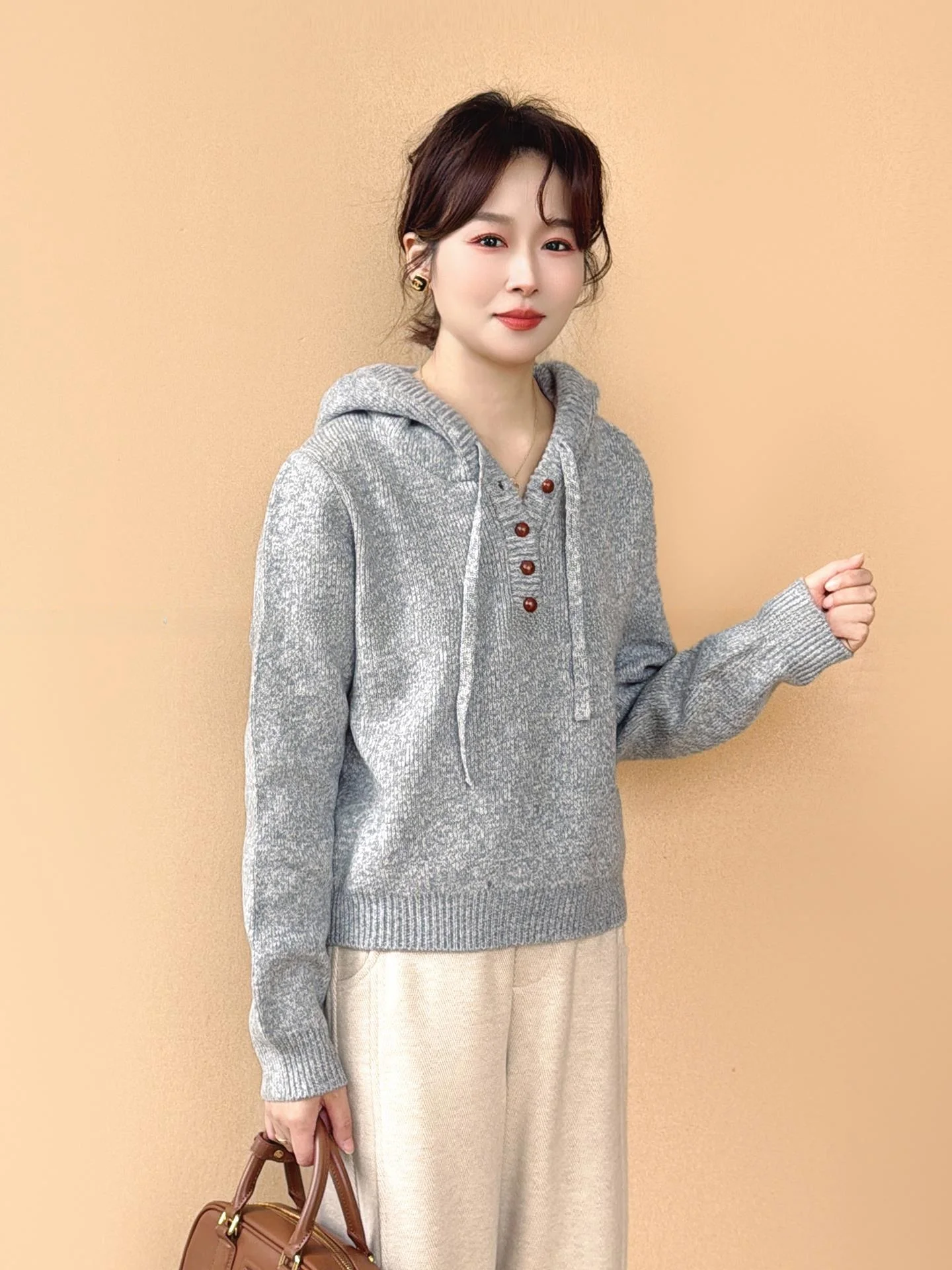 

Thiened корейская вязаная шапка с цветочным принтом, женский свитер, зимний теплый модный вязаный длинный повседневный свободный pe Long Sve