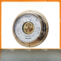 Marine Barometer IMPA370246 Atmospheric Nautical Barometer Copper Shell Barometer Tide Clock