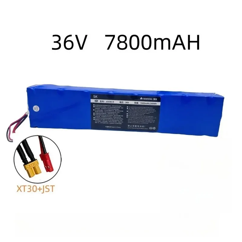 18650 36V 7.8Ah Lithium‑ion Battery Pack for Xiaomi M365 Electric Scooter Rechargeable Battery with XT30+JST Plug