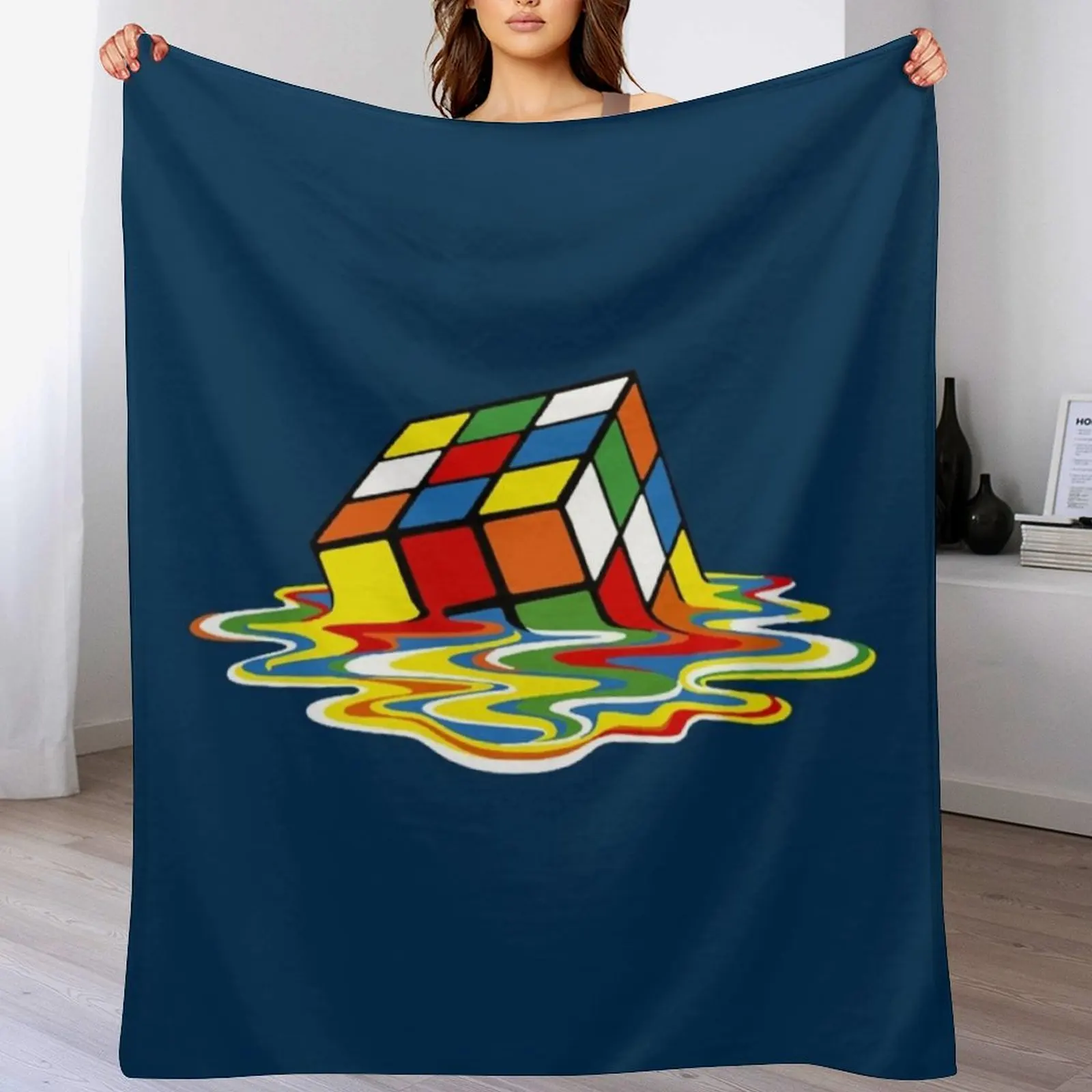 Melting cube Sheldon TBBT Throw Blanket Flannel Large Decorative Throw Blankets