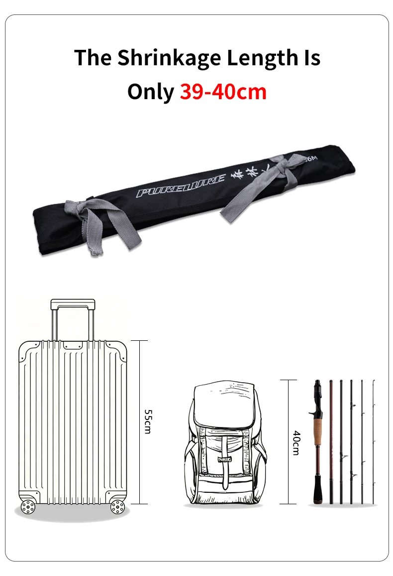 FORESTER Tragbare Forellenrute mit Sea Guide-Ringen, schnelle Aktion, 2,1 m 2,08 m, Spinn- und Casting-Reiserute – Detail 3