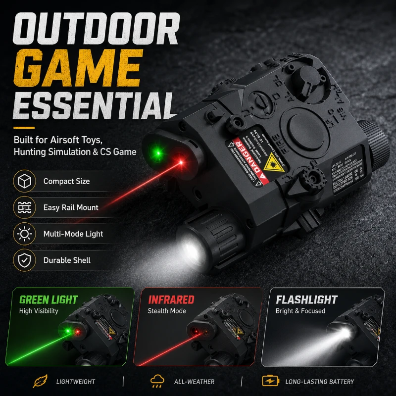 Compact Sand PEQ15 Aiming Light Module Dual IR Marker Flash Torch Airsoft Outdoor Game Accessories