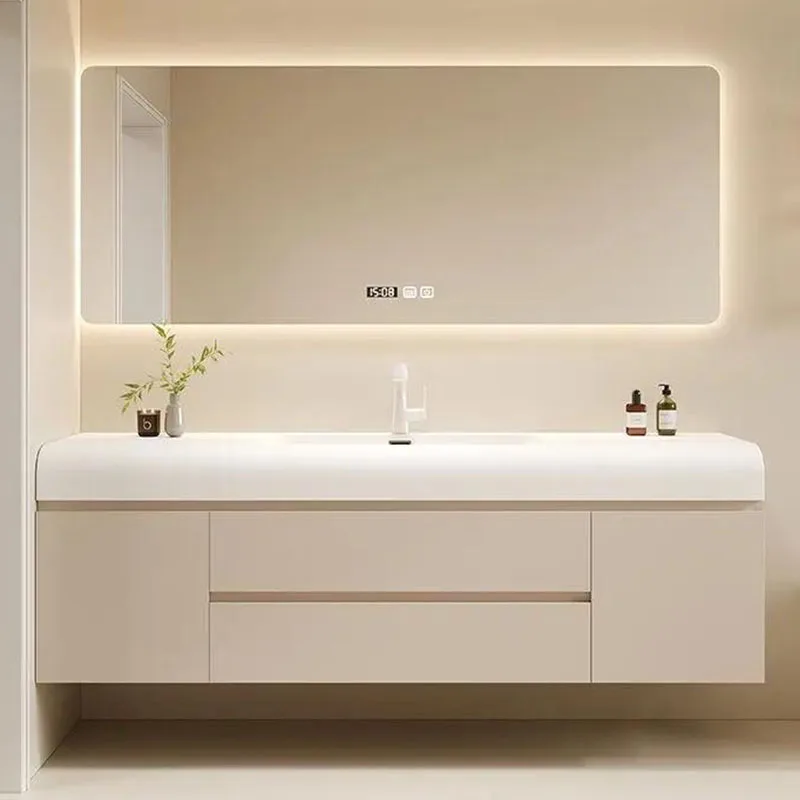 

Aesthetic Bathroom Cabinet Integrated Basin Vanity Medicine Storage Closet Shelf Vanity Organizer Lazy Vestidores Home Furniture