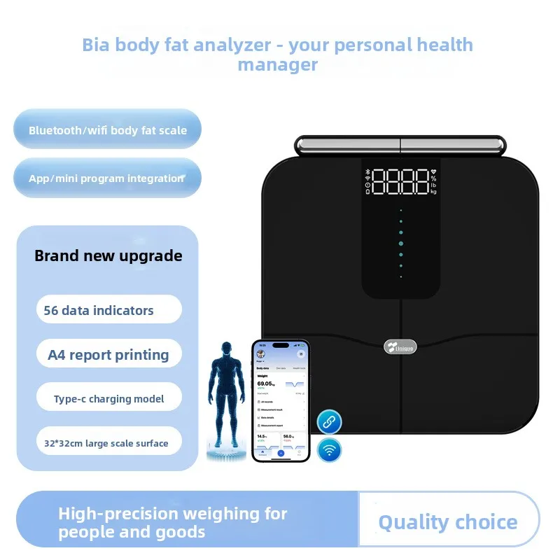 Body fat scale Smart household adult weighing scale Invisible LED screen Bluetooth human health scale