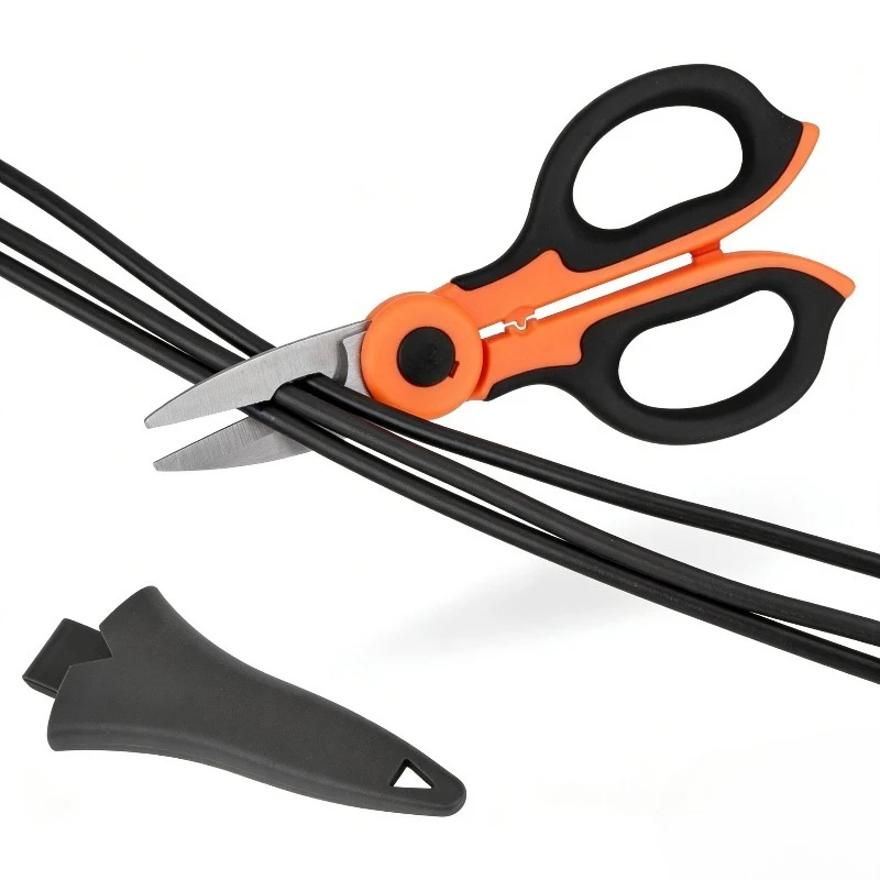 

Dailima Multifunctional Stainless Steel Scissors Heavy Duty for Fishing Electrician Wire Strippe Serrated Home Office Hand Tool