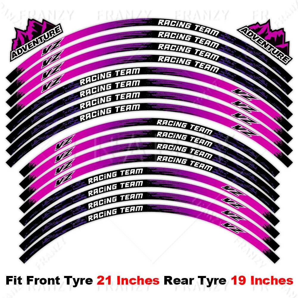 For YAMAHA YZ 125 125X 250 250X 250F 250FX 450F 450FX Reflective Motorcycle Accessories Wheel Sticker Rim Decals Stripe Tape