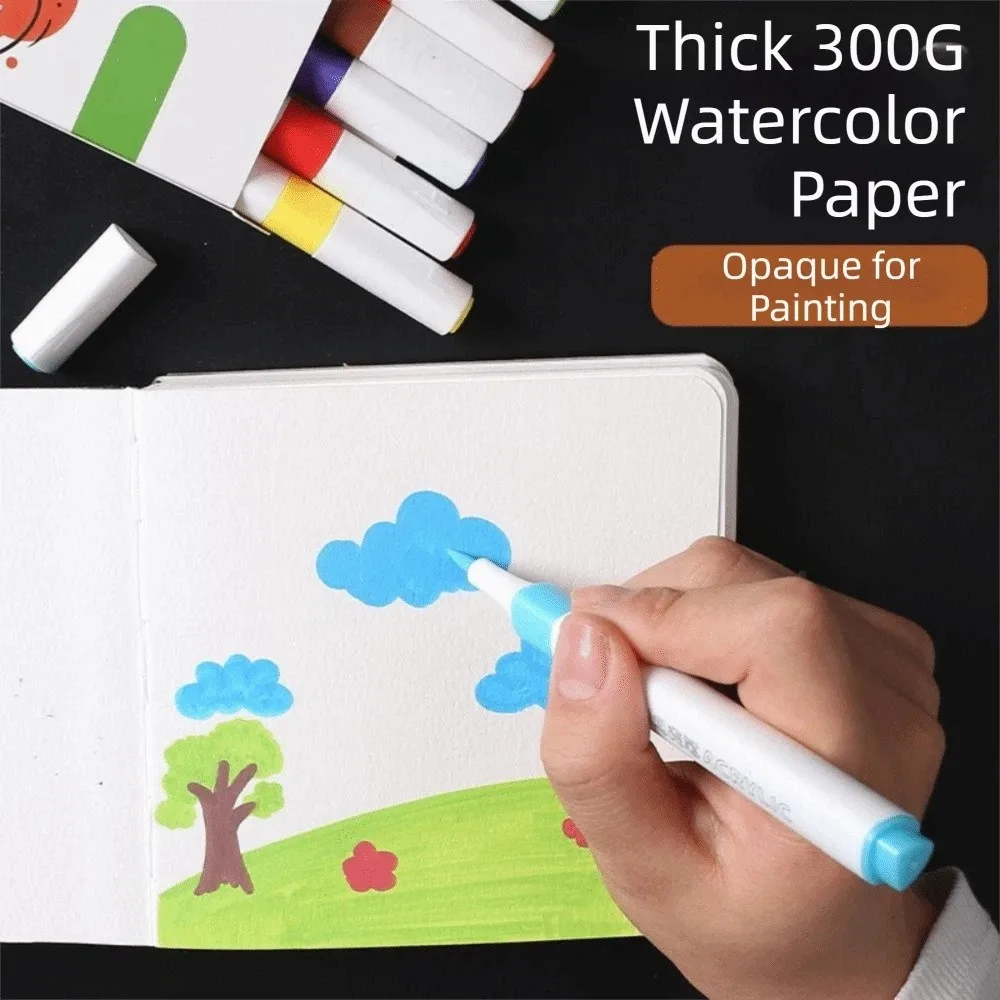 Thick Paper Watercolor Sketchbook Acid-Free Paper Lay-Flat Binding Painting Book Compact Size 300gsm Paper Art Notebook