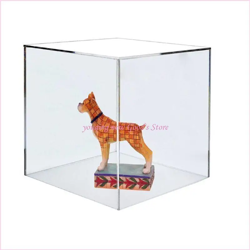 57QA Clear Acrylic 5 Sided Jewelry Display Storage Box for Case Square Cube Props Box