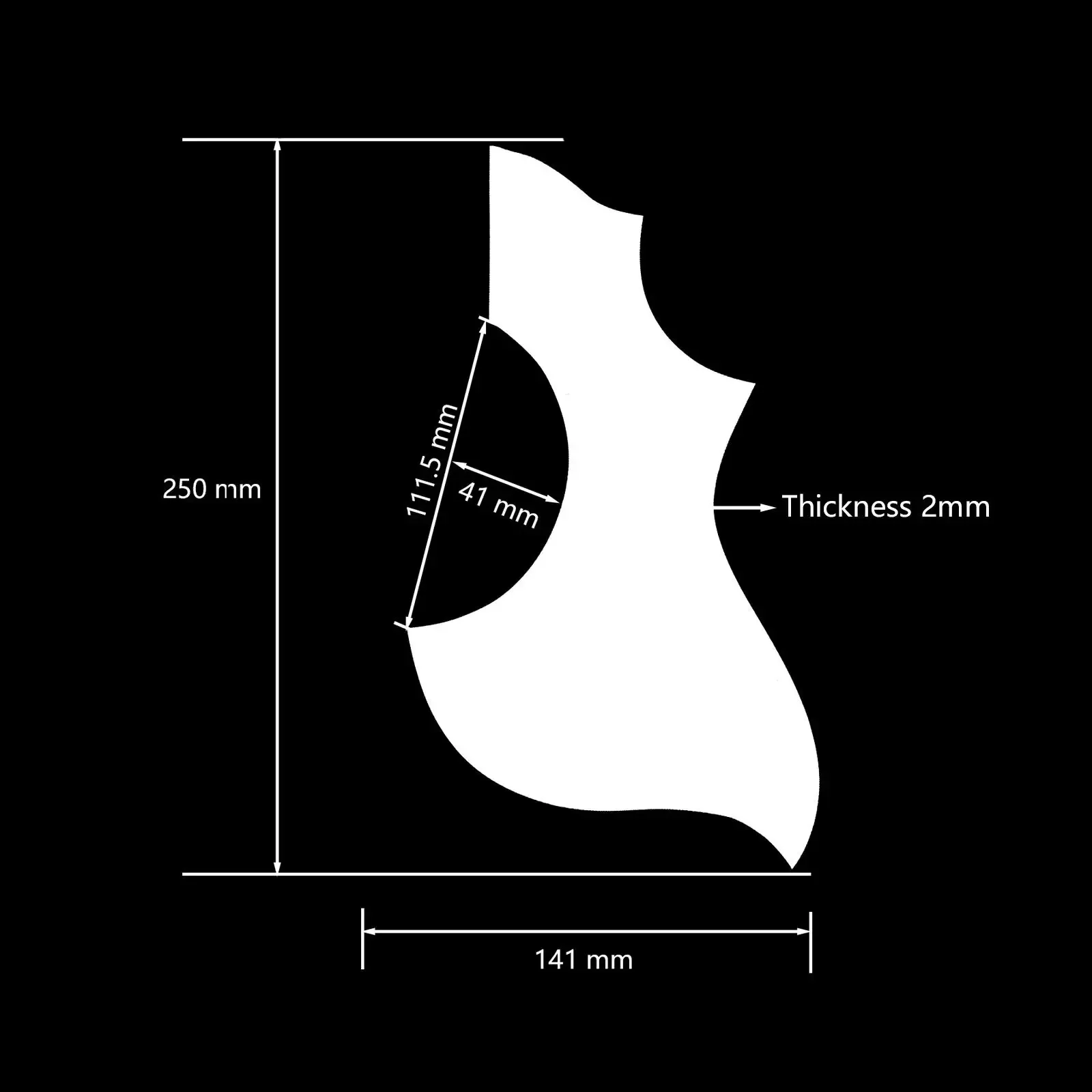 For Hummingbird Acoustic Guitar Pickguard Self Adhensive Thickness 2 MM Acoustic Guitar Scratch Plate