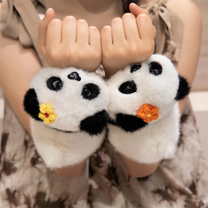 Flor panda clap círculo brinquedos tapa snap envoltório pulseira de pelúcia animal mão anel diversão pop círculos crianças presente aniversário