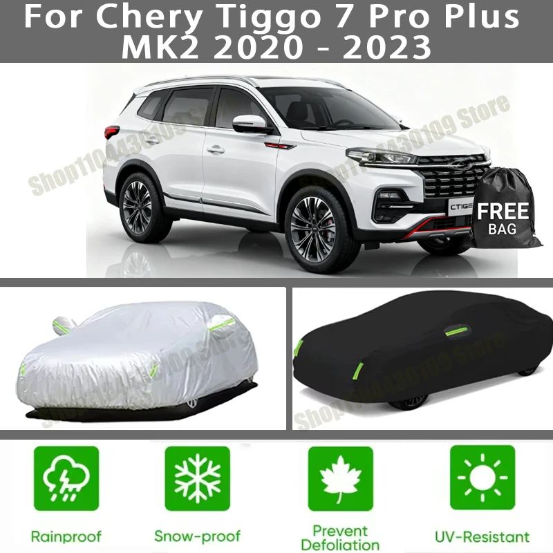 

For Chery Tiggo 7 Pro Plus MK2 2020-2023 car cover Winter Summer Snowproof Dustproof Shield, Waterproof Sunproof Auto Protection