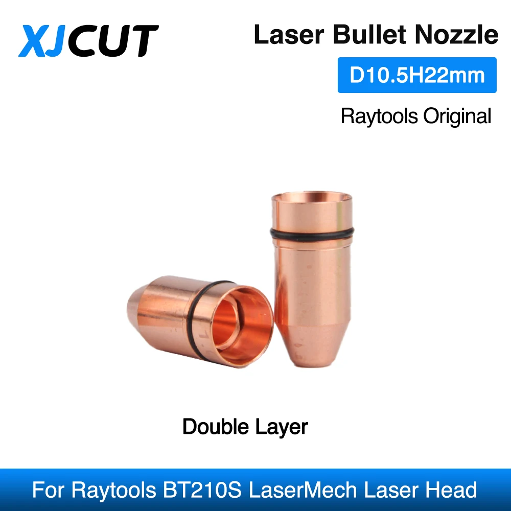XJCUT 10 unids/lote Raytools boquilla láser Original boquilla tipo bala 211GJT0039 para Raytools BT210S LaserMech cabezal de corte láser de fibra