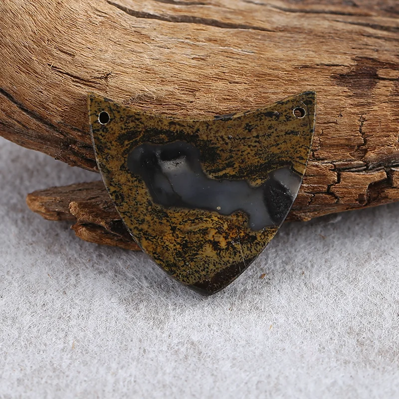 Natural Chohua Jasper Shield Shape Pendant Beads for Jewelry Making, Handmade Natural stones beads 26*29*3mm