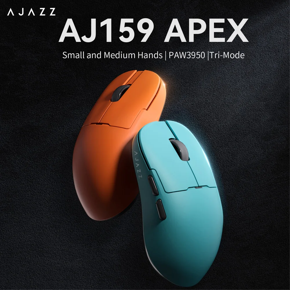 Ajazz Wireless Magnetic Mouse AJ159 APEX PAW3950 400mAh RGB Sensor 8K Gaming Mouse Tri-Mode Charging Base Lightweight PC Office