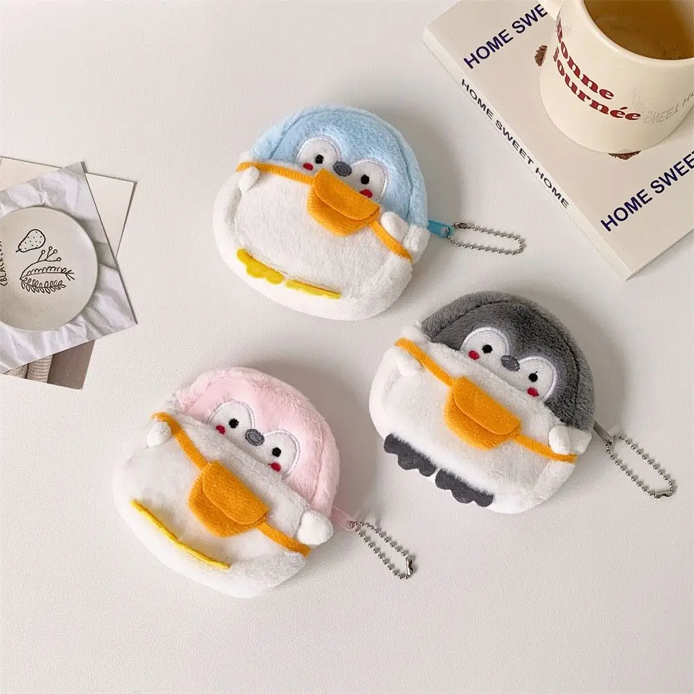 Girls Cartoon Penguin Coin Purse Cute Plush Earphone Organizer Bag Kawaii Bag Children's Christmas Gift