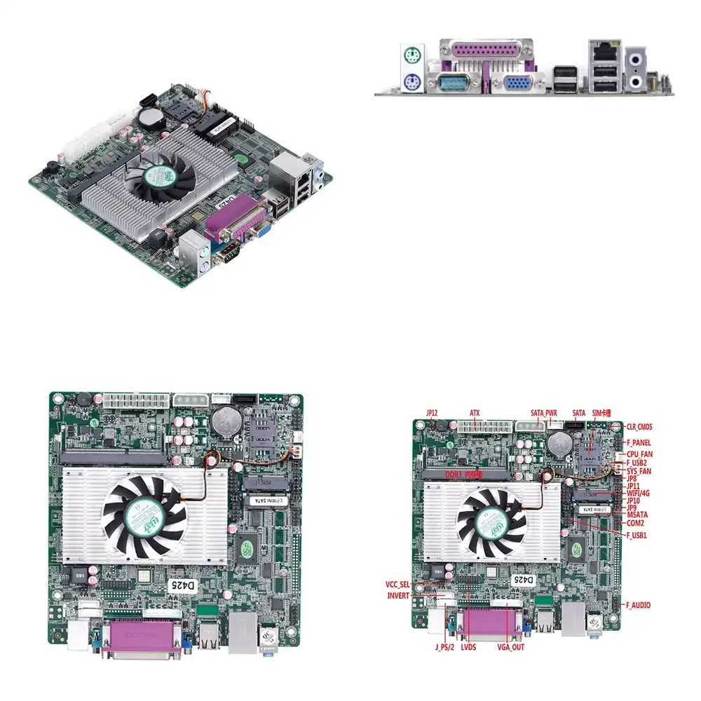 

2026 ELSKY ATOM D425E D525E Mini ITX Motherboard for D425 D525 CPU ICH8 Chipset DDR3 RAM up to 4GB VGA LVDS Display for