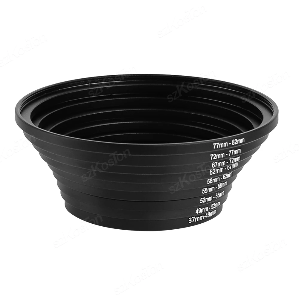 Kit Da 18 Anelli Adattatori Per Filtri Step-up/down – 37-82mm, In Lega Di Alluminio, Per Obiettivi DSLR E Mirrorless - 4