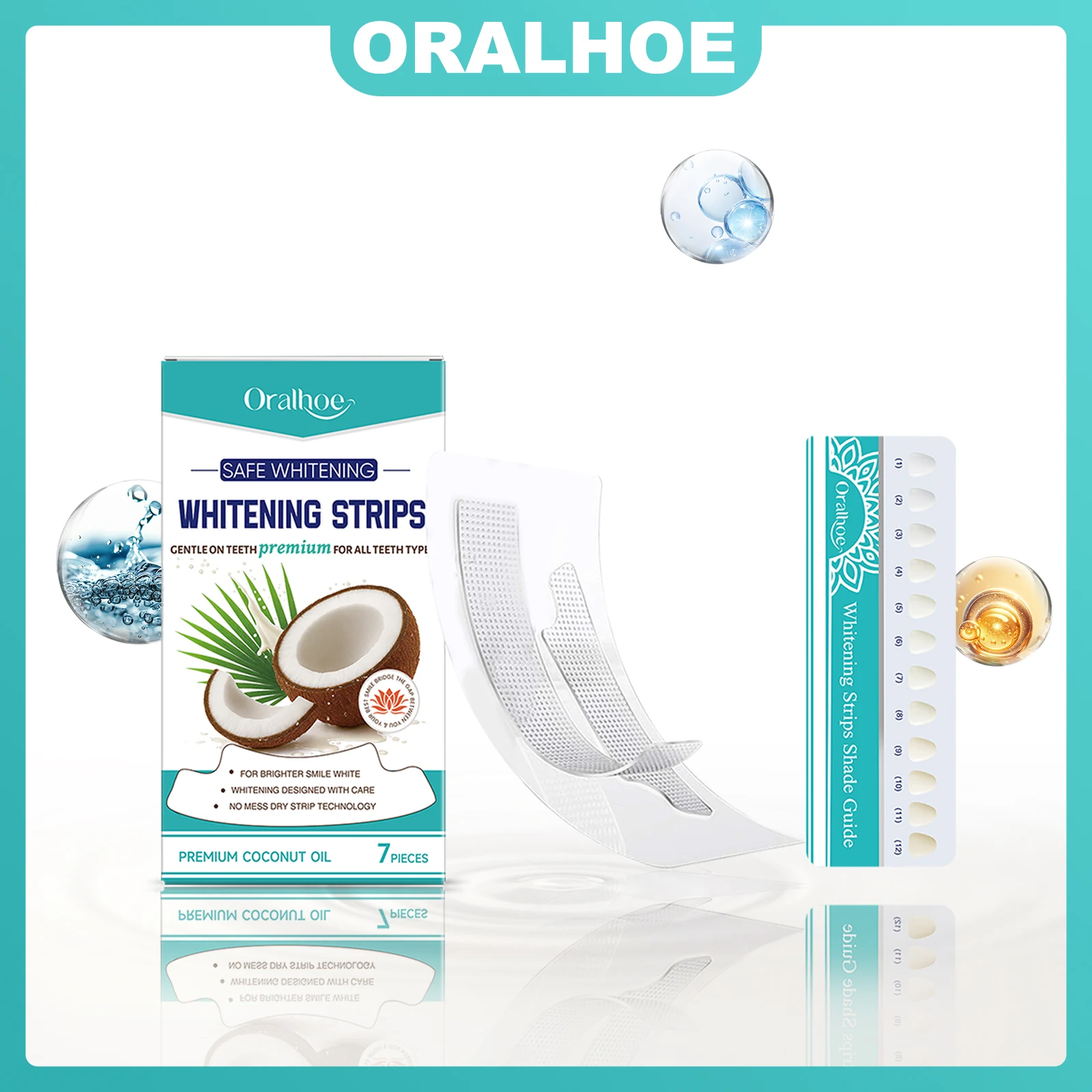 

ORALHOE 7Pcs/Box Teeth Whitening Strips Remove Stains Long-lasting Whitening Effect Keep Mouth Healthy Fresh Breath Cover Tooth