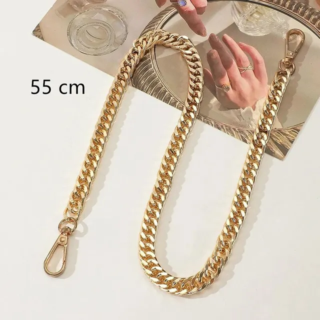 55cm wszechstronny aluminiowy łańcuszek kolorowy zachowujący złoty Diy ręcznie robiony metalowy łańcuszek do owijania pod pachami pasek na ramię pasek zamienny
