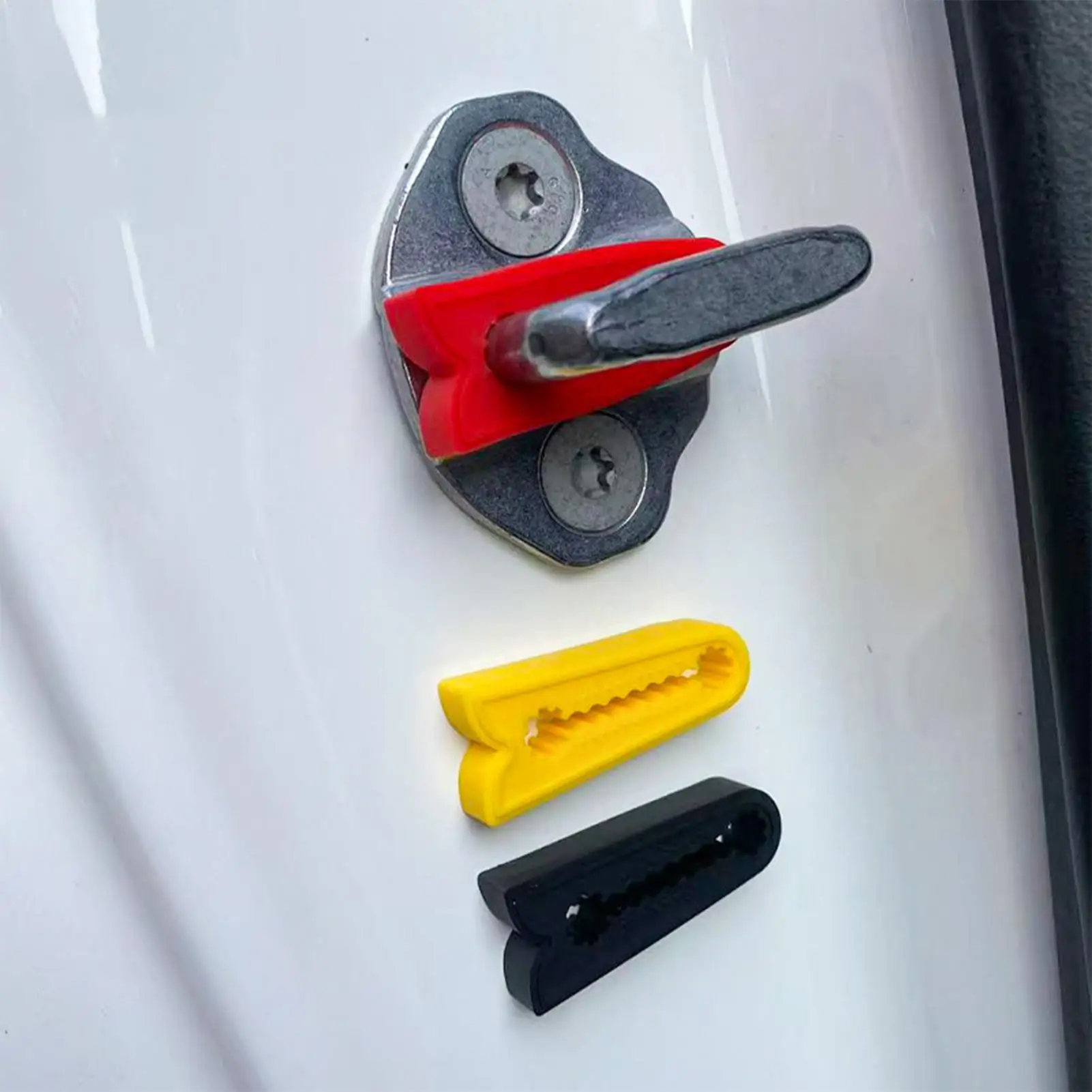 

4Pcs Silicone Car Door Lock Sound Deadener Buffer Seal Shock Absorber Car Door Lock Protectors Soundproofing