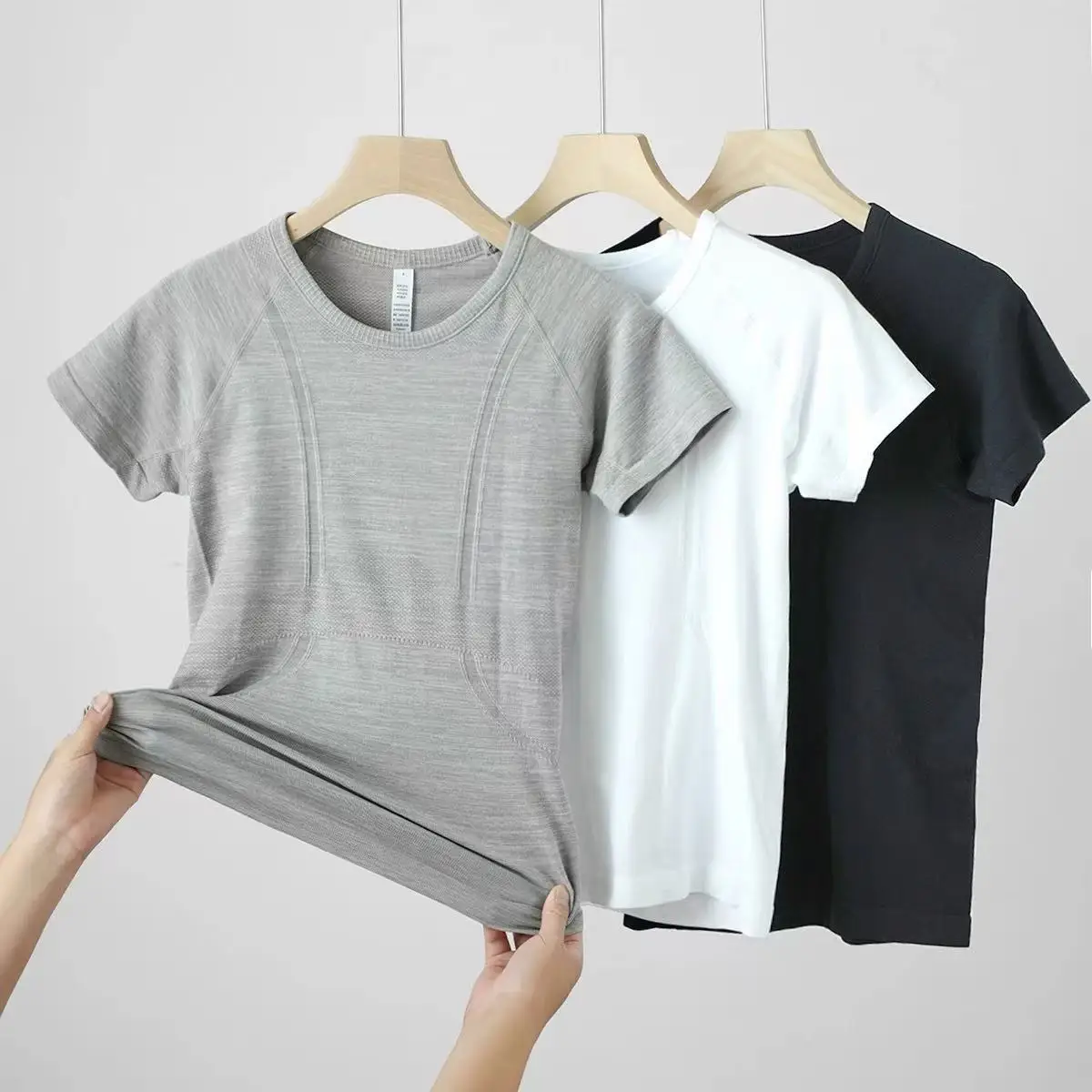 

Sports Short-sleeved Women's Summer Running Speed Drying T-shirt Top Tight Slimming Yoga Suit Pilates Training Fitness Suit