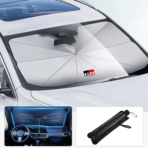 For Toyota GR Sport Supra C-HR RAV4 Prius Corolla Camry Yaris Land Cruiser Car Windshield Sun Shade, UV Ray Reflector Umbrella 10 best sales toyota chr styling - №7