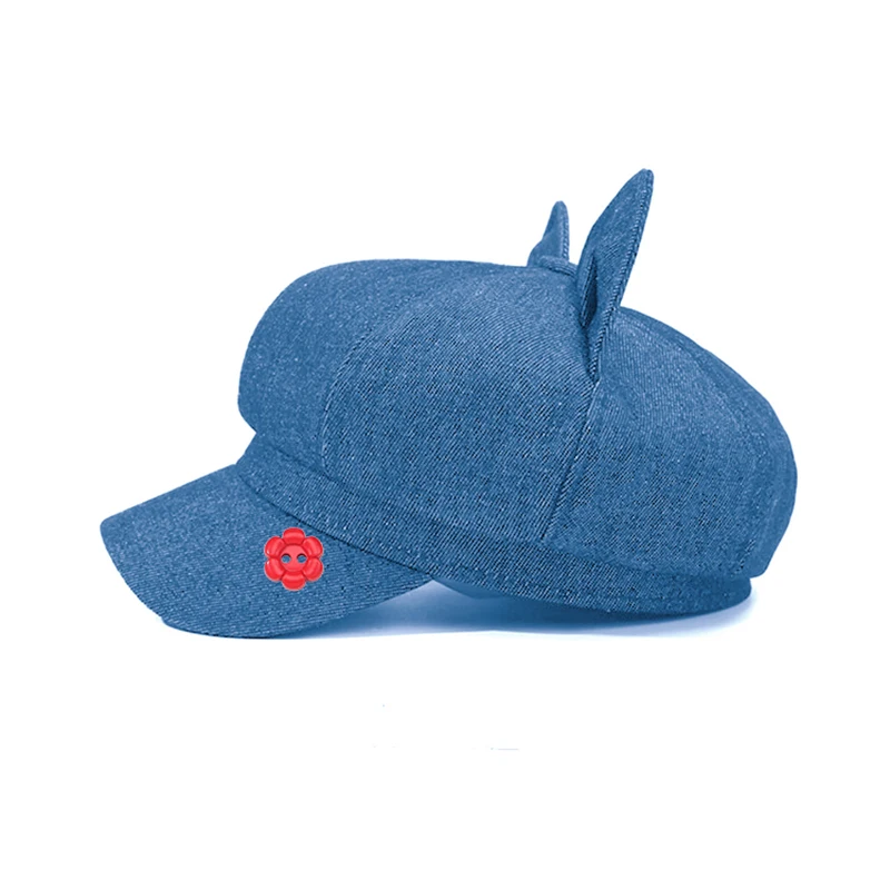 Crazy Mita Cosplay Game MiSide Cute Cat Ear Sweet Octagonal Hat Role-playing Blue Beret Women Halloween Creepy Party Cosplay Hat