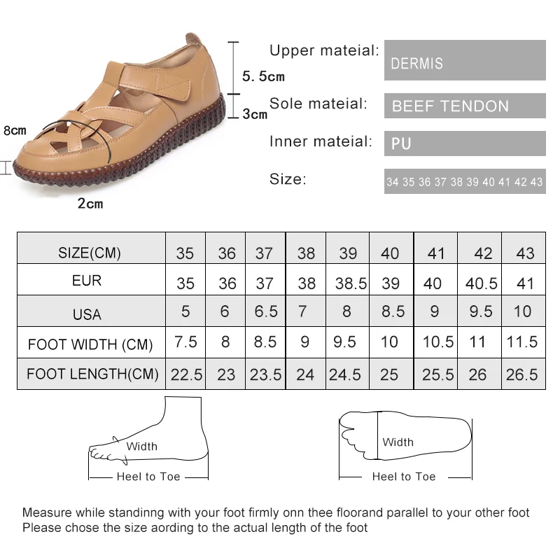 AIYUQI Women's Summer Sandals 2024 New Cut-out Flat Women's Shoes Genuine Leather Large Size Hole Shoes Ladies