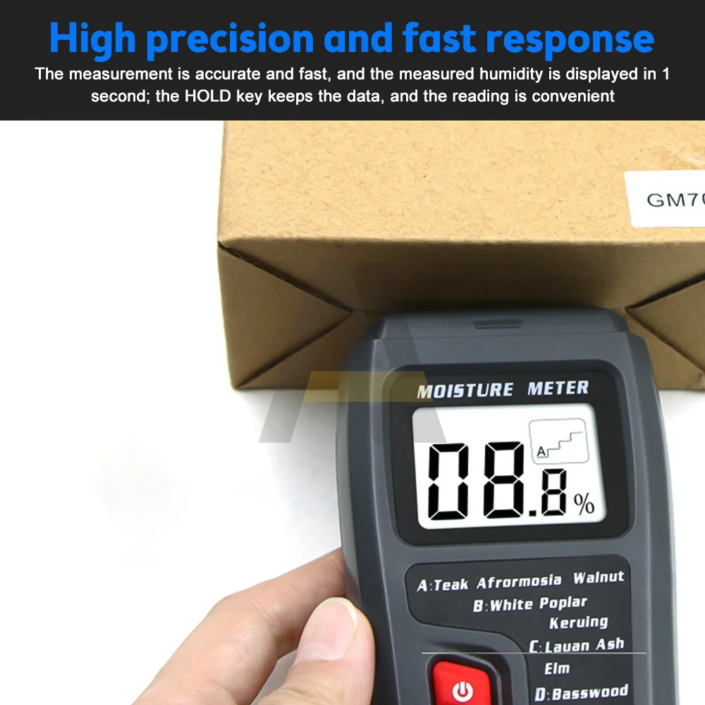 MT-10 Houtvochtmeter Houtvochtigheidstester LCD-schermen Hygrometer Houtvochtigheidsdetector Weerstandsmeting Boomdichtheid