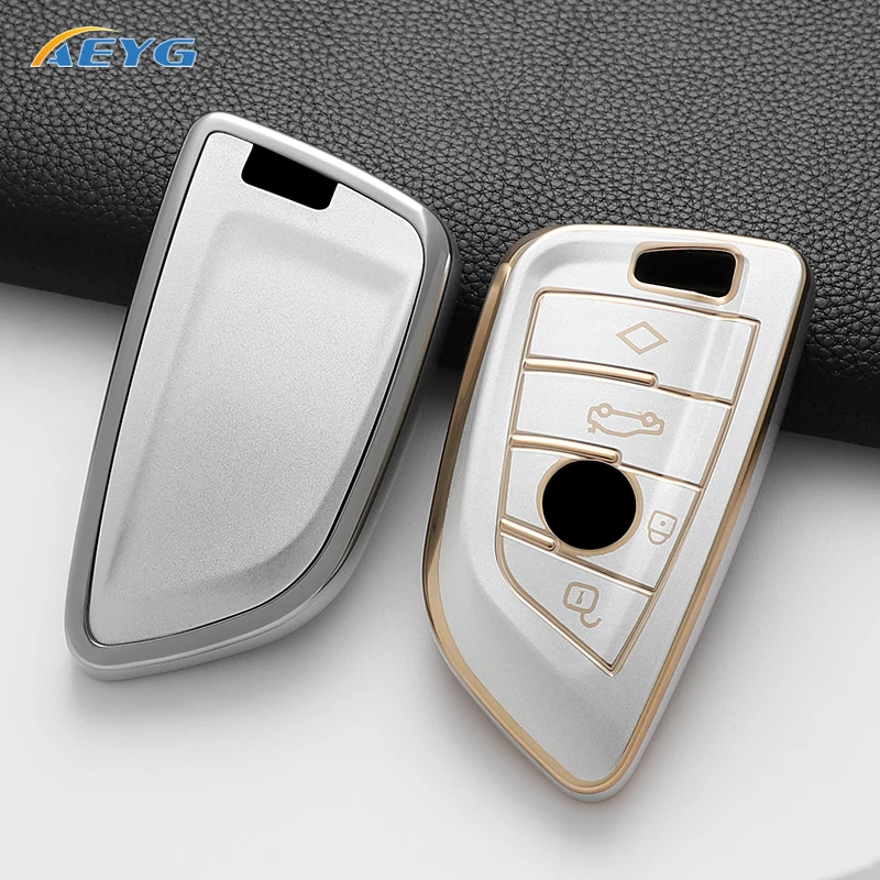 Soft TPU ฝาครอบกุญแจรถสําหรับ BMW X1 X3 X5 X6 X7 1 3 5 6 7 Series G20 G30 G11 F15 F16 G01 G02 F48 พวงกุญแจอุปกรณ์เสริม