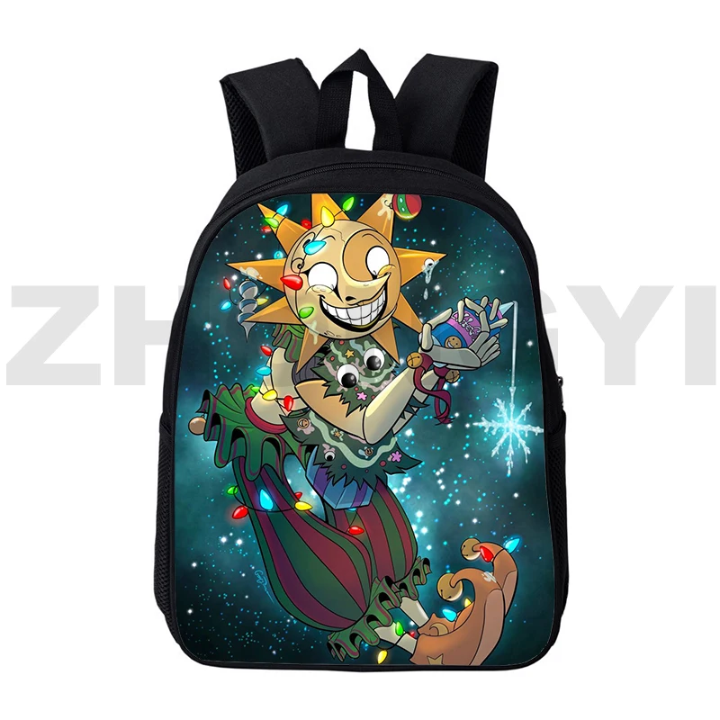 Popular Game Fnaf Sundrop Moondrop 3D Backpack Men Notebook Urban Mochilas 12/16 Inch Boys Girls Cartoon Schoolbags Shoulder Bag