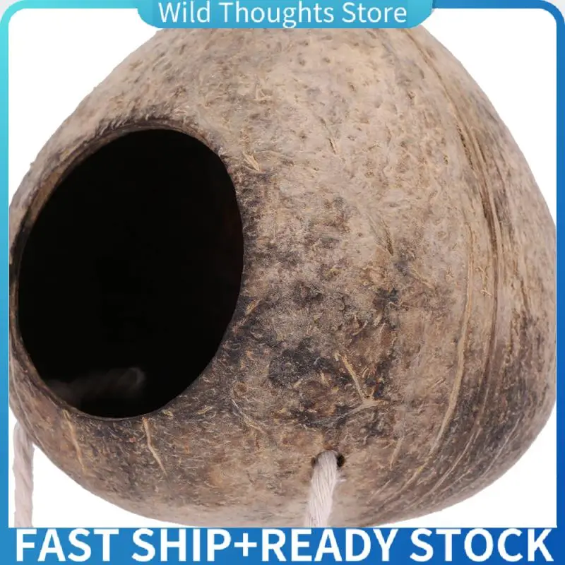

3X 100% Natural Coconut Husk Coconut Hide With Ladder For Bird Shell Hideaway Durable Habitat 2-[Qahk]