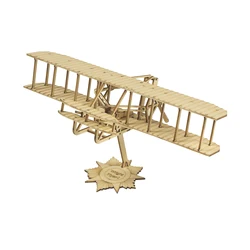 Real Hawk Wright Brothers Flyer 1 Scale 1:62 Aircraft Wood Solid DIY Assembly Model Set Wood Toys Ornaments Children's Gifts