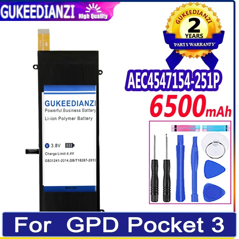 GUKEEDIANZI Replacement Battery AEC4547154-251P 3750mAh/8900mAh for GPD Pocket 3 2 1 Pocket1 Pocket2 Pocket3 P3 Laptop battera