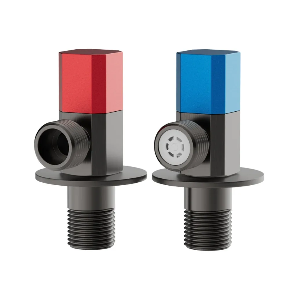 Válvula de entrada de torneira de 4 pontos g1/2, válvula triangular de latão, aquecedor, válvula de parada de água, banheiro, máquina de lavar, interruptor universal