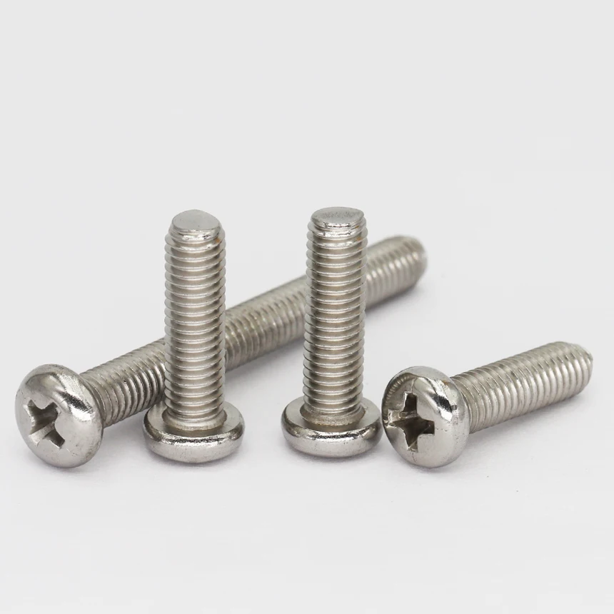 M4 M5 M6 M8 6/8/10/16/20/25/30-60mm ISO7045 DIN7985 GB818 316 Stainless Steel Phillips Cross Recessed Pan Round Head Screw Bolt