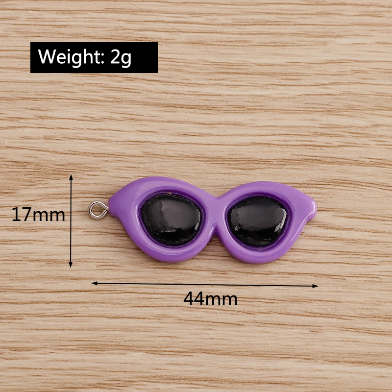 Tusember 10 Stück süße Harz kühle Sommer Urlaub Sonnenbrille Charms für Anhänger Ohrring Armband DIY Schlüsselanhänger Schmuck handgefertigt – Detail 1