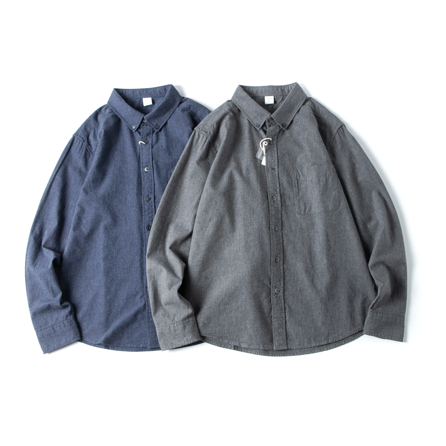 

Japanese Sle Retro Comfortable Pure Cotton Basic Thin irt Menswear Wear Resistant Long Sve Button down Color