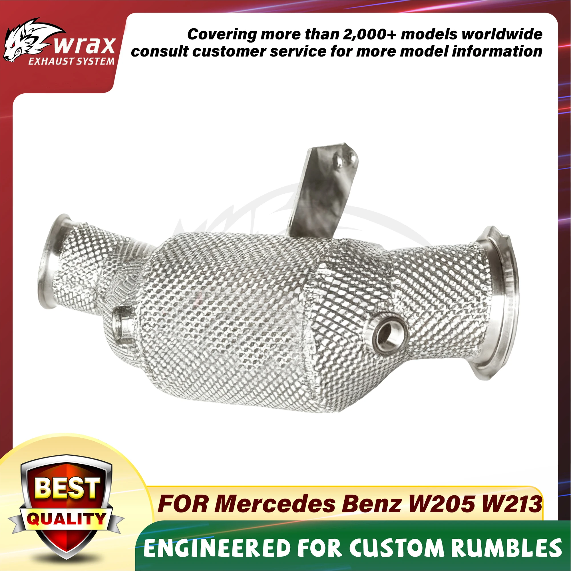 

WRAX SS304 Downpipe for Mercedes Benz W205 W213 Exhaust Pipe with Heat Shield Lossless installation