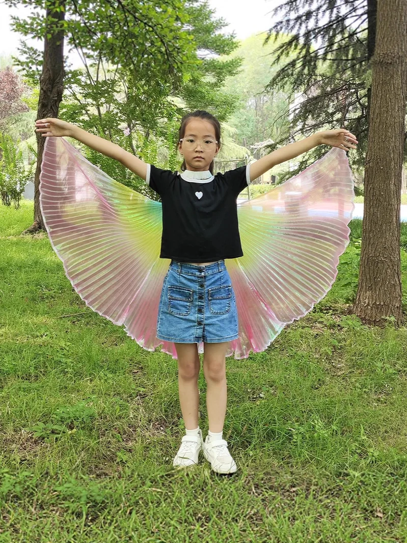 화려한 벨리댄스 윙 심포니 얀 클로크 핸드메이드 댄스 공연 소품 투명 컬러 넥 행잉 윙